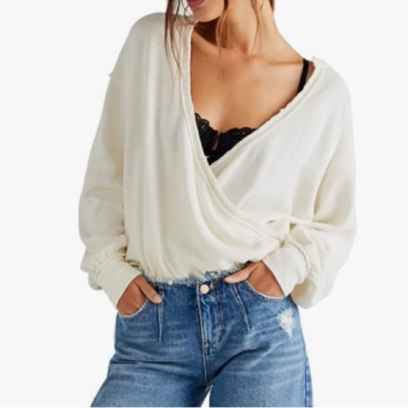 Free People We The Free Anyway Tee Gardenia Off White Size L NWT - Picture 5 of 9